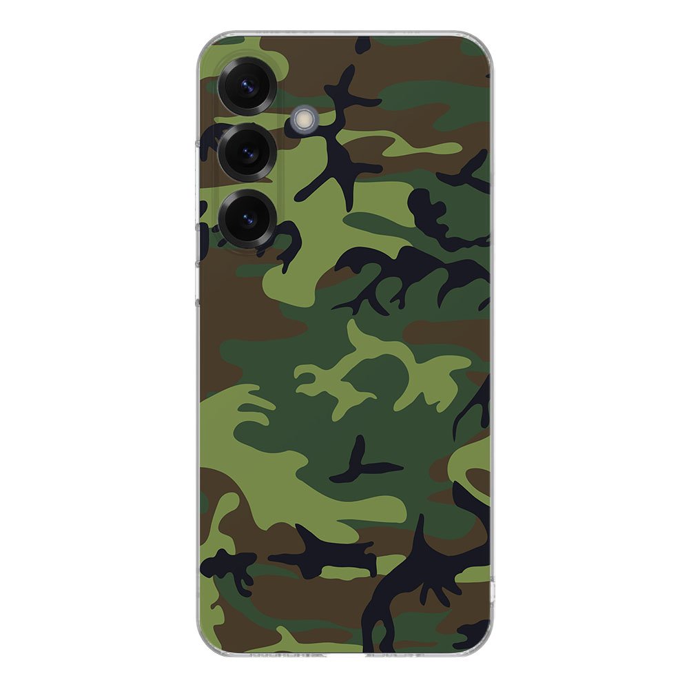 Samsung Galaxy S25 Plus TPU Hoesje Army Dark Backcover achteraanzicht