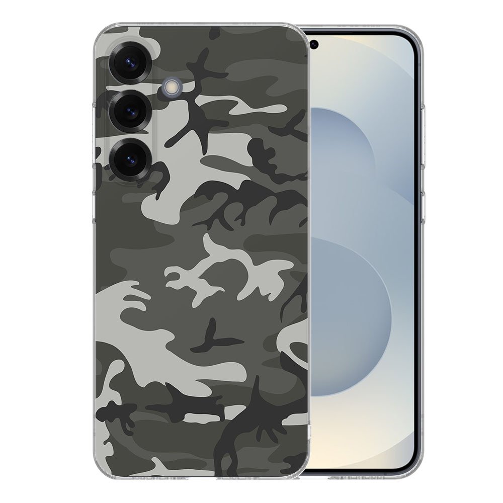 Samsung Galaxy S25 Plus TPU Hoesje Army Light Backcover camouflage design achteraanzicht