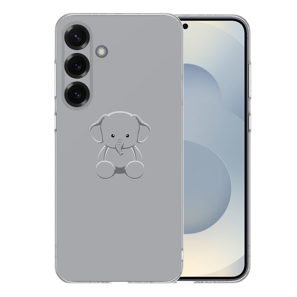 Samsung Galaxy S25 Plus TPU Hoesje Baby Olifant Backcover achteraanzicht