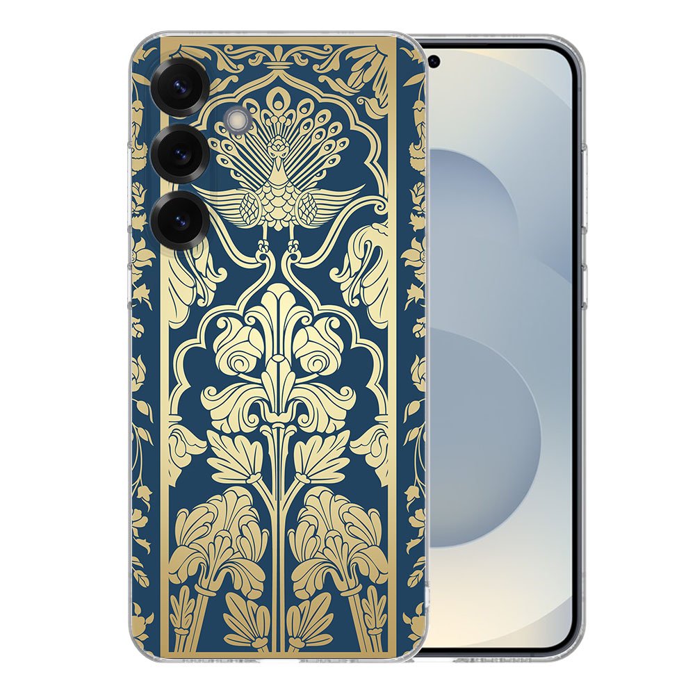 Samsung Galaxy S25 Plus TPU Hoesje Beige Flowers Backcover achterzijde ontwerp