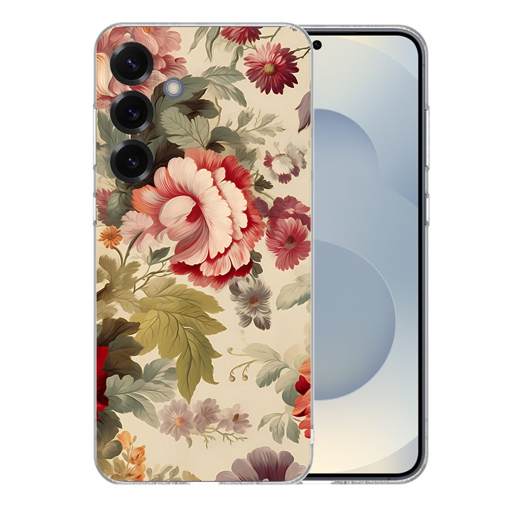 TPU Hoesje Samsung Galaxy S25 Plus Bloemen Backcover Lovely Flowers achterkant
