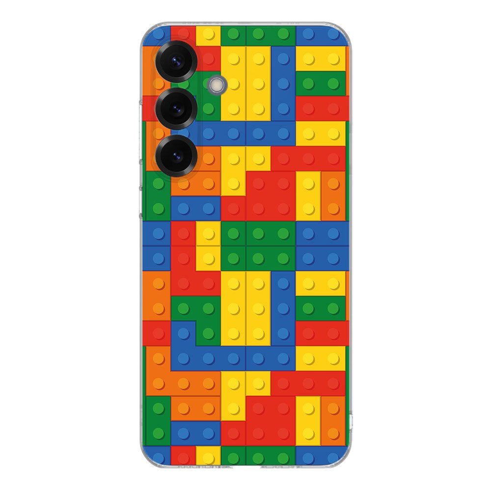 Samsung Galaxy S25 Plus TPU Hoesje Blokken Backcover kleurrijk ontwerp achterkant