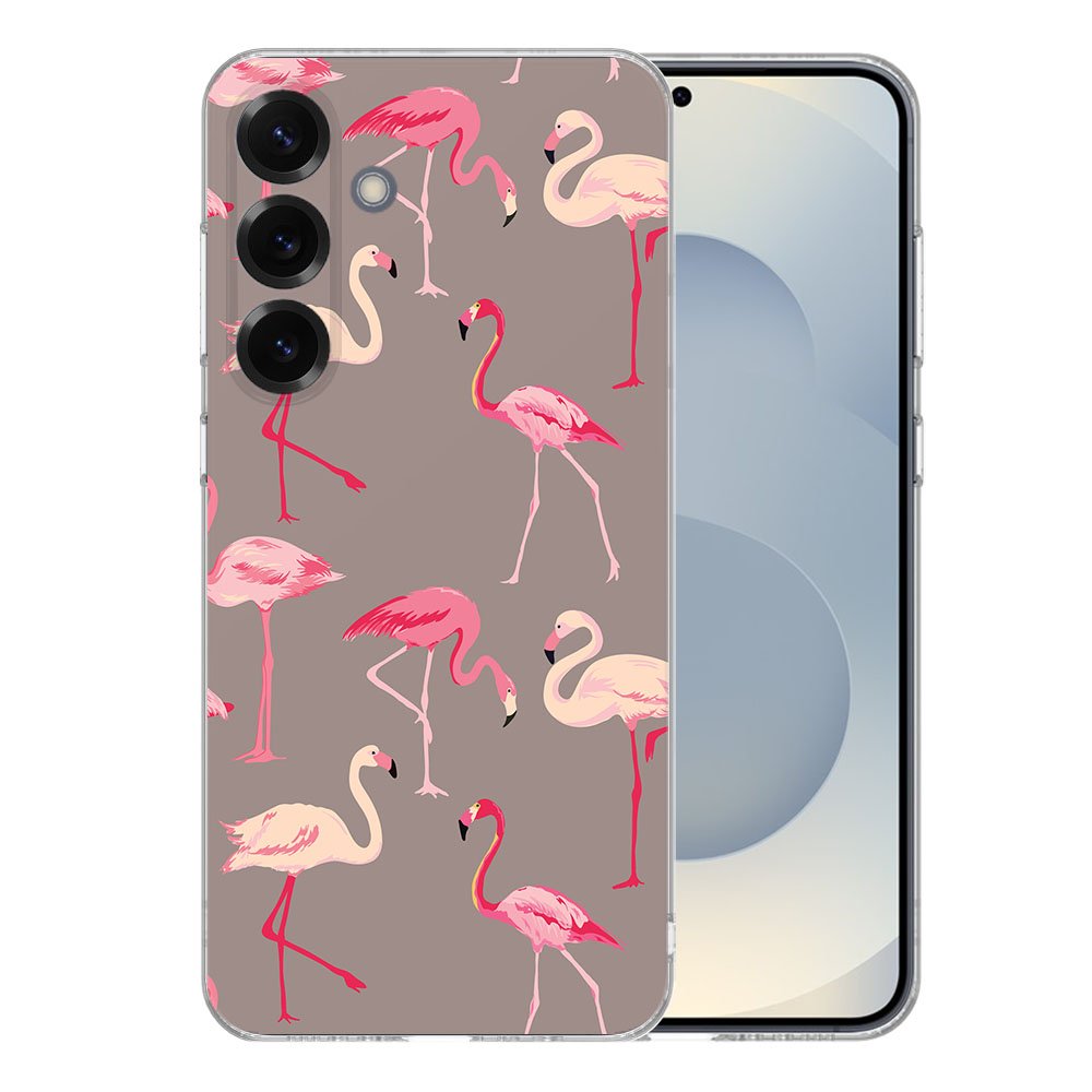 Samsung Galaxy S25 Plus TPU Hoesje Flamingo Backcover flamingo design achterzijde