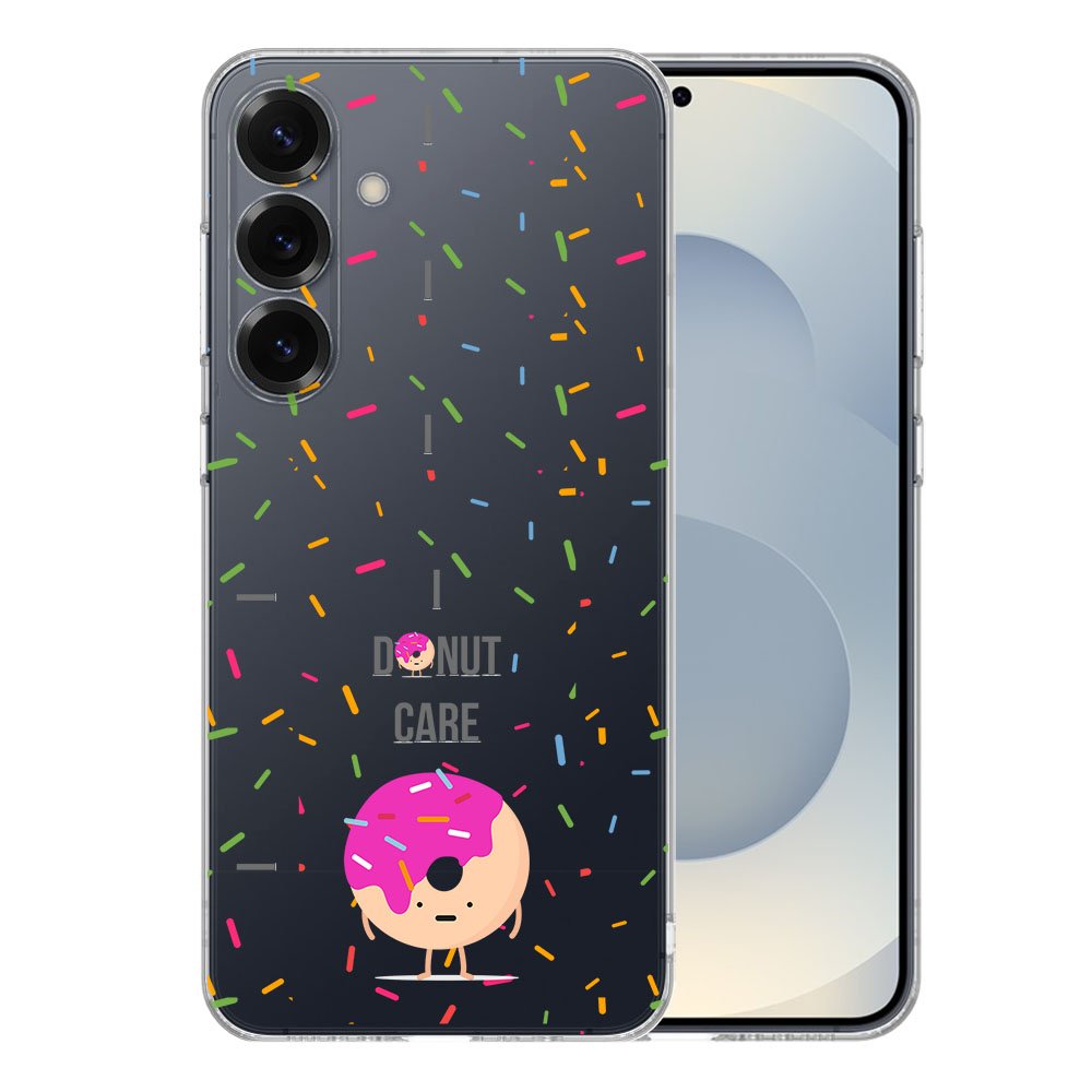 Samsung Galaxy S25 Plus TPU Hoesje Donut Roze Backcover achteraanzicht