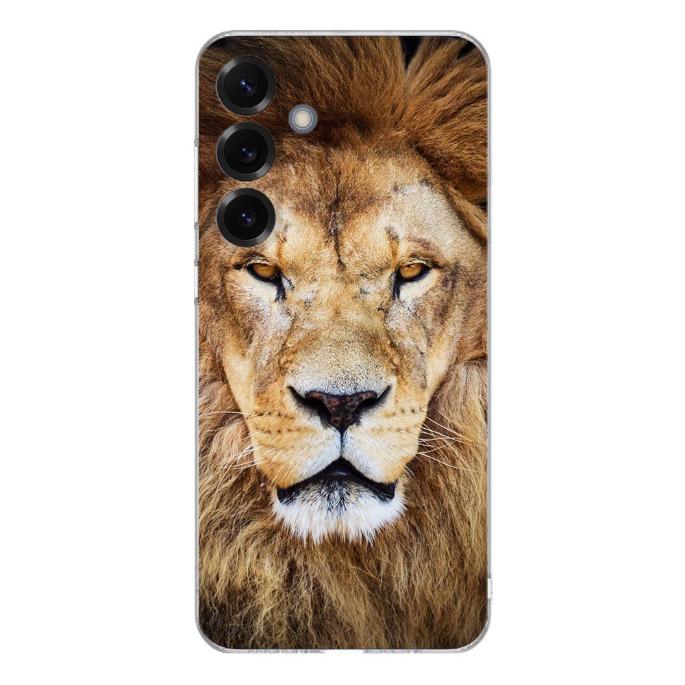 TPU Hoesje Samsung Galaxy S25 Plus Leeuw Backcover leeuw gezicht achterzijde