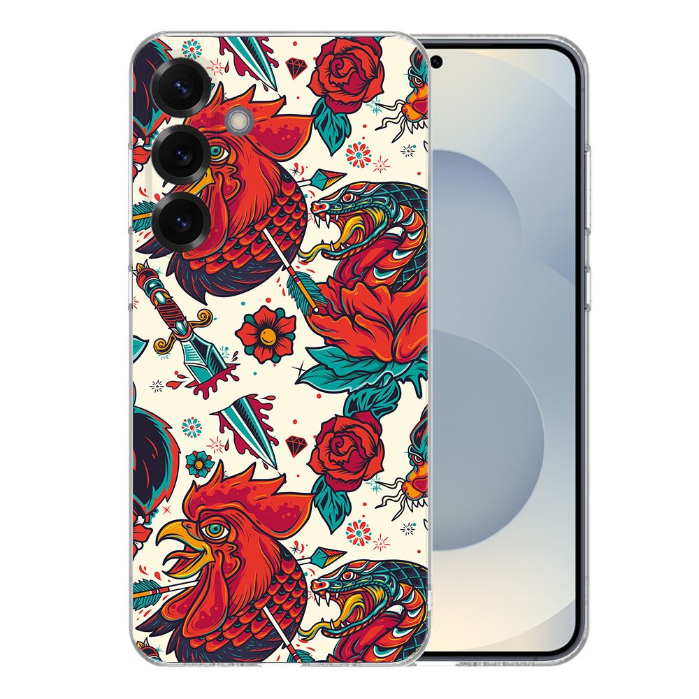 Samsung Galaxy S25 Plus TPU Hoesje Old Skool Backcover kleurrijk design zijaanzicht