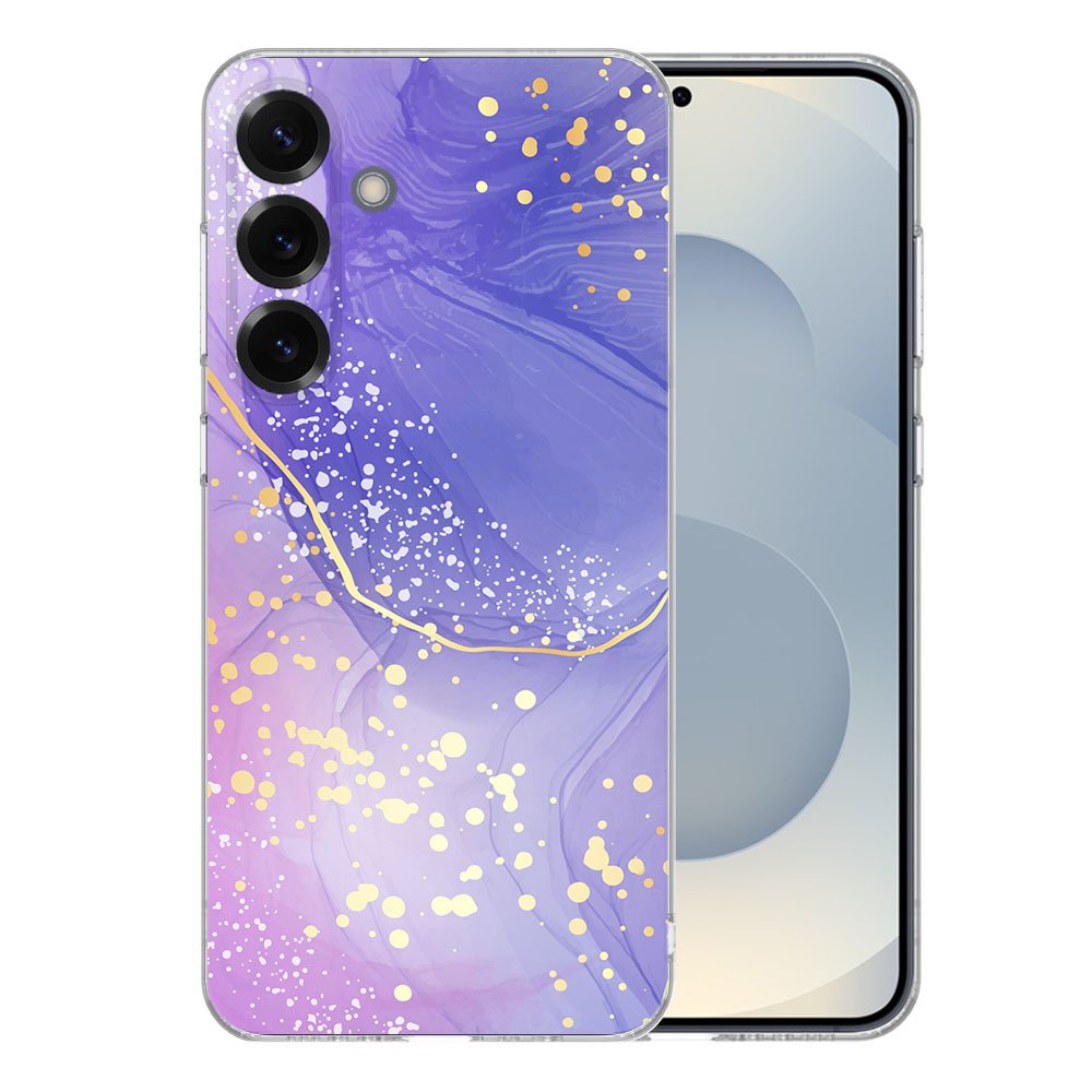 Samsung Galaxy S25 Plus TPU Hoesje Watercolor Paars Backcover achterzijde