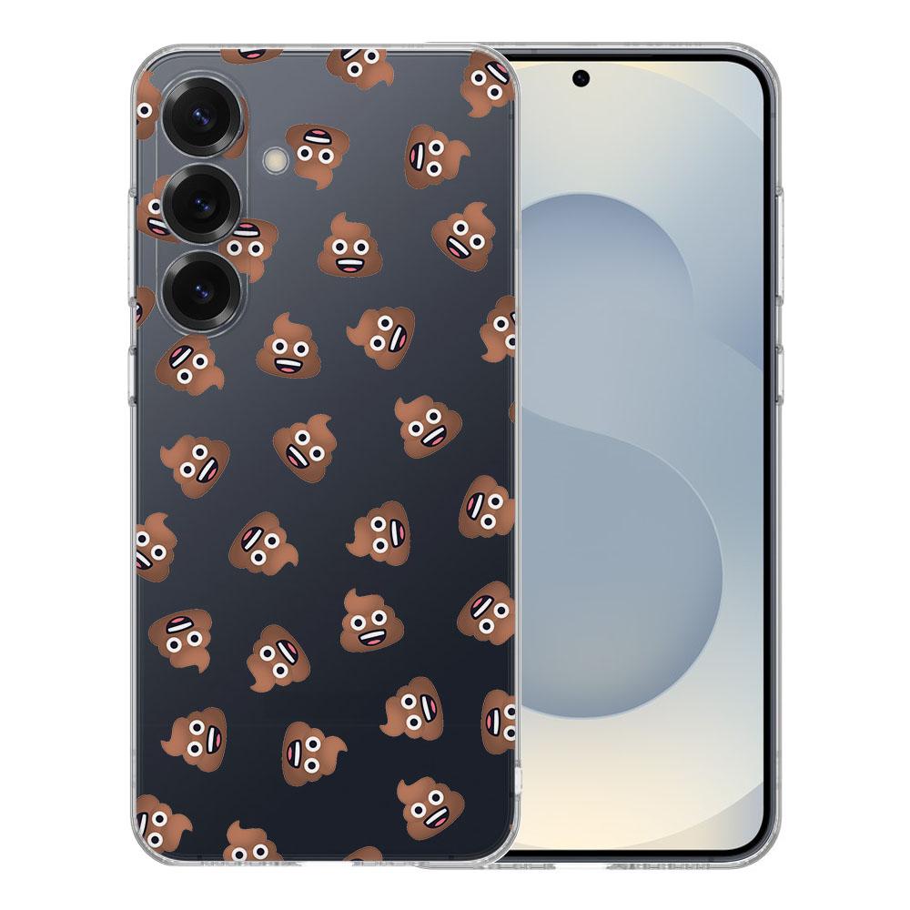 Samsung Galaxy S25 TPU Hoesje Poep Emojis Backcover achterzijde