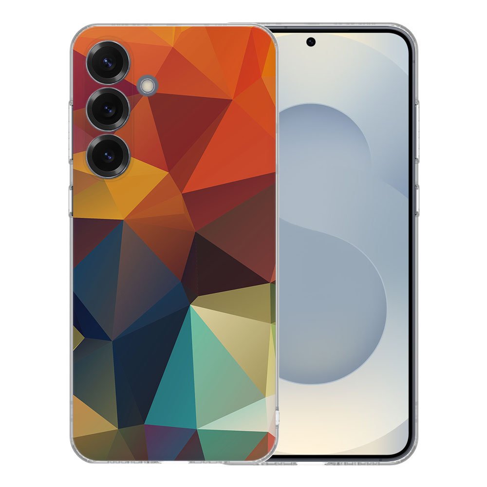 Samsung Galaxy S25 TPU Hoesje Polygon Color Achterkant