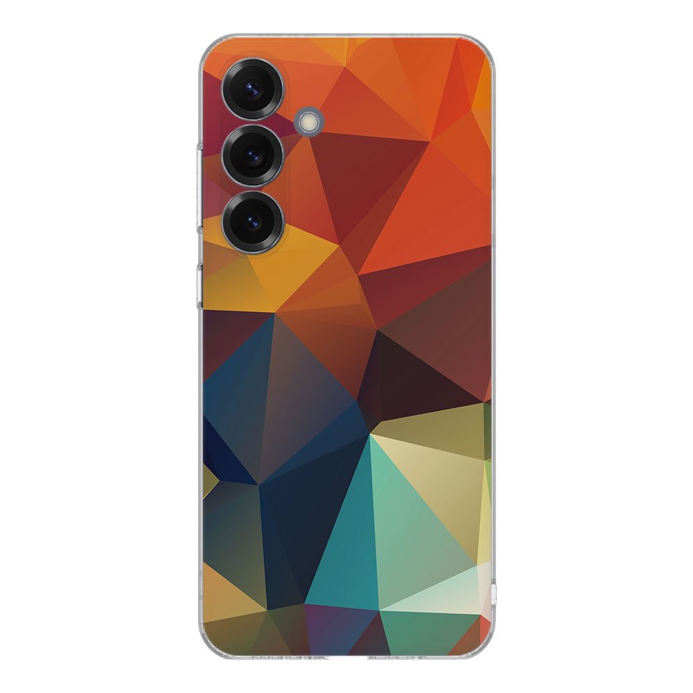 Samsung Galaxy S25 TPU Hoesje Polygon Color achterkant