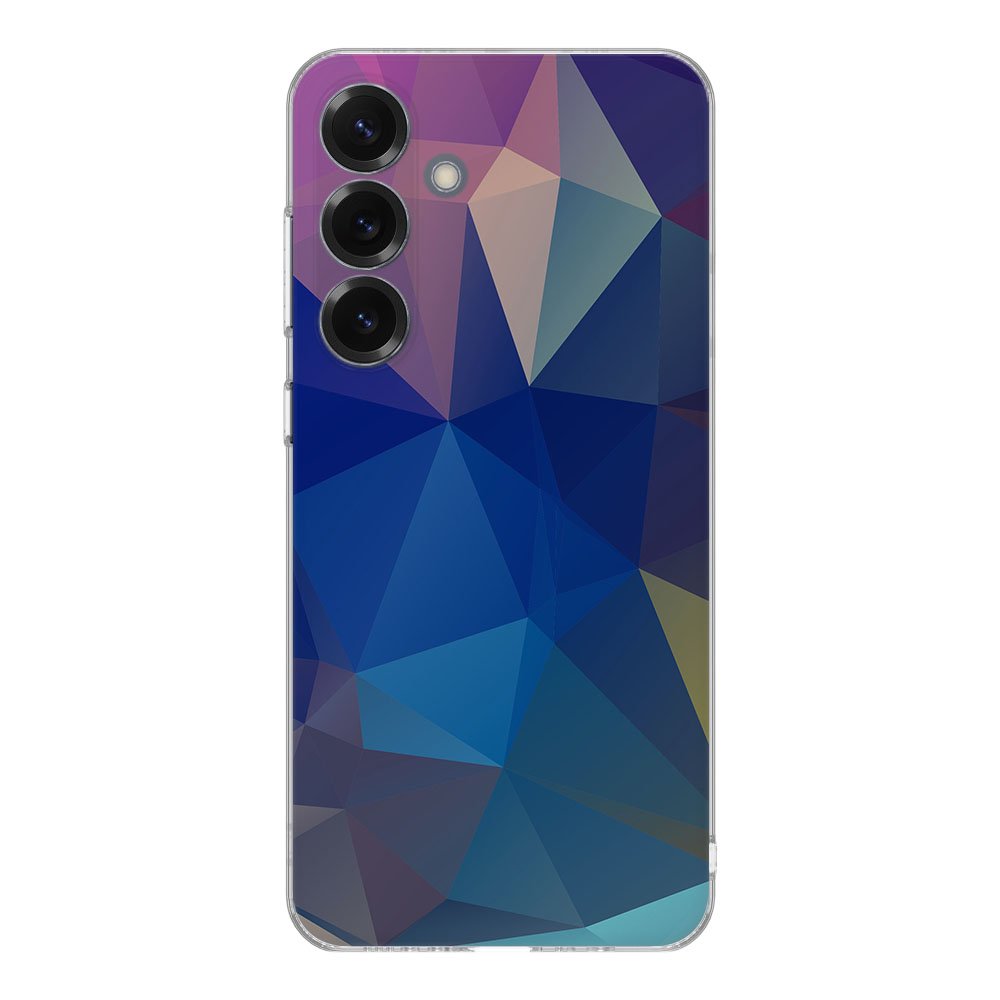 Samsung Galaxy S25 TPU Hoesje Polygon Dark Backcover achterkant