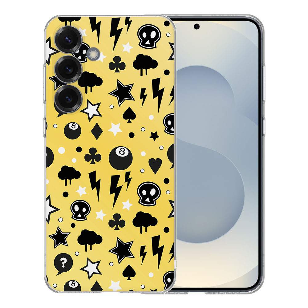 TPU Hoesje Samsung Galaxy S25 Punk Yellow Backcover patroon grafisch design