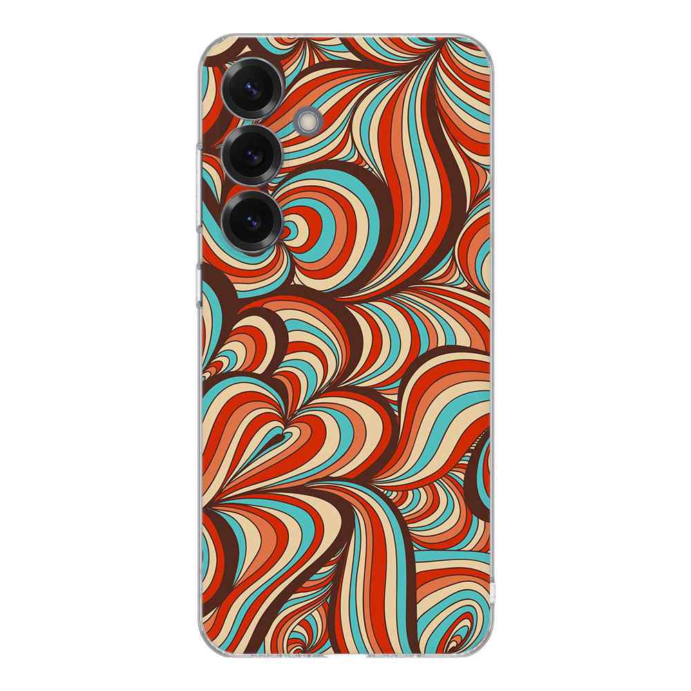 Samsung Galaxy S25 TPU Hoesje Retro Backcover design kleurrijk uitzicht