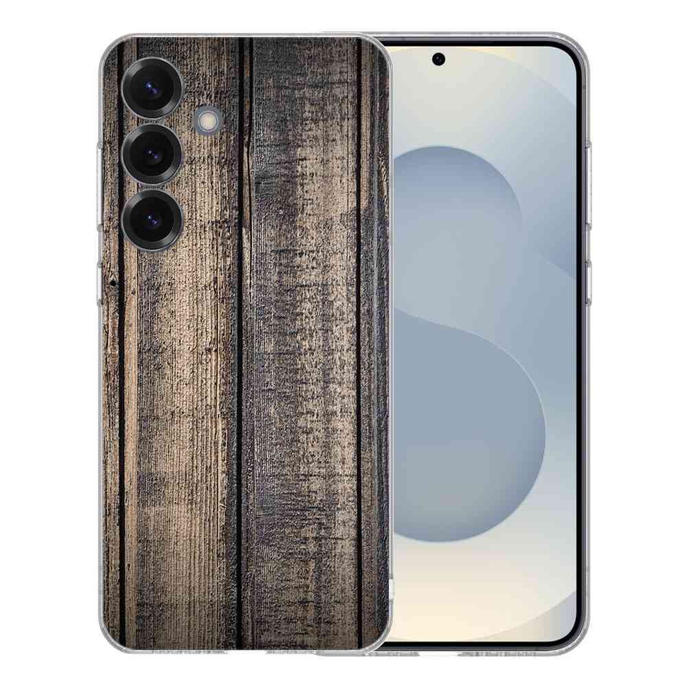TPU Hoesje Samsung Galaxy S25 Steigerhout Backcover achterzijde ontwerp