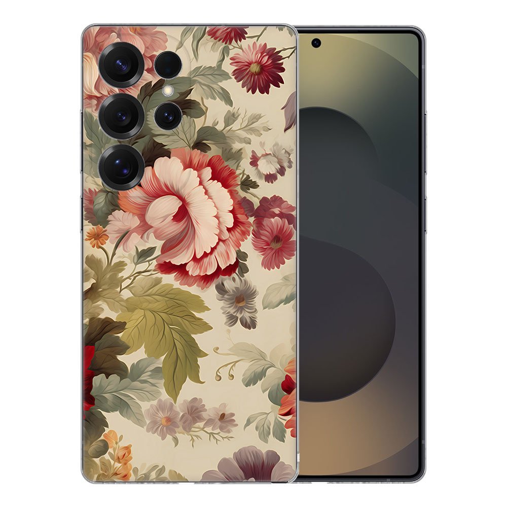 Samsung Galaxy S25 Ultra TPU Hoesje Bloemen Backcover achterzijde