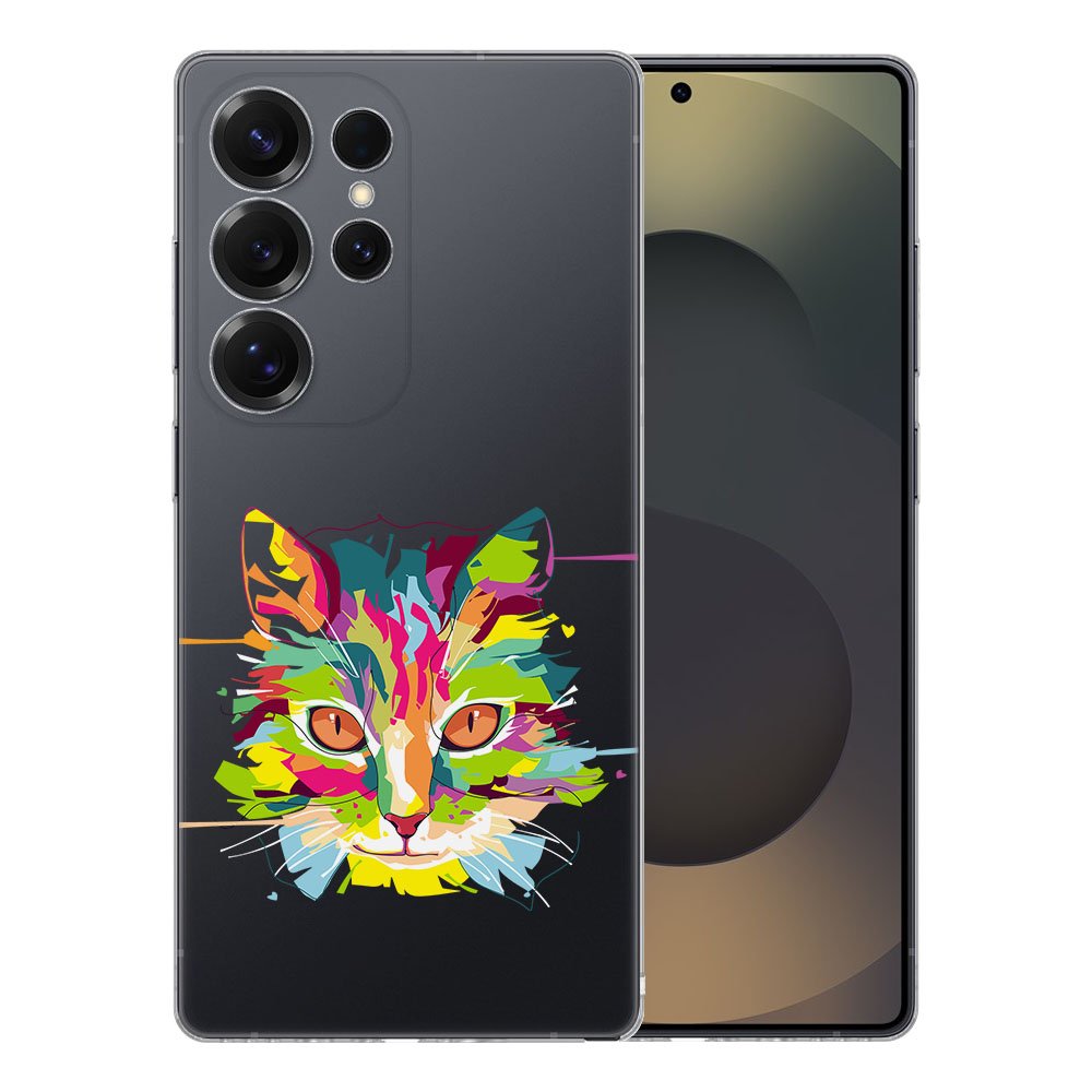 Samsung Galaxy S25 Ultra TPU Hoesje Cat Color Backcover achterkant