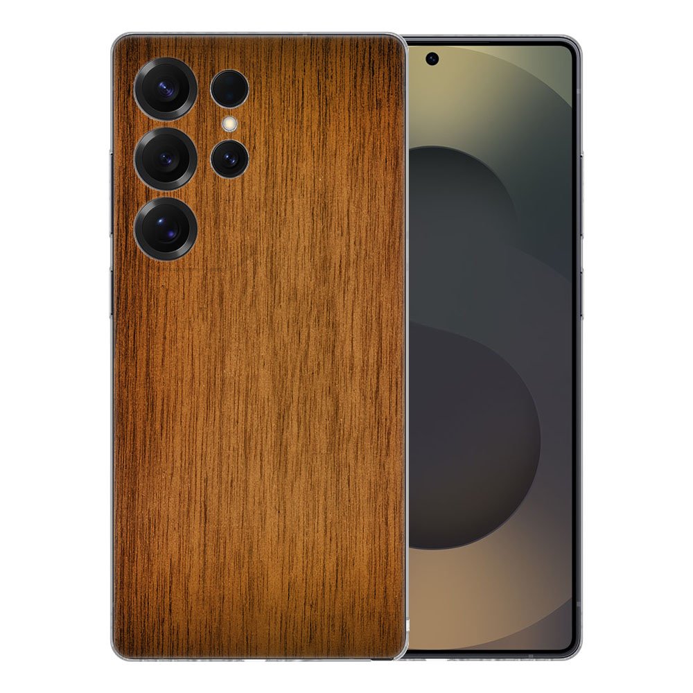 TPU Hoesje Samsung Galaxy S25 Ultra Donker Hout Backcover donkere hout design achterzijde