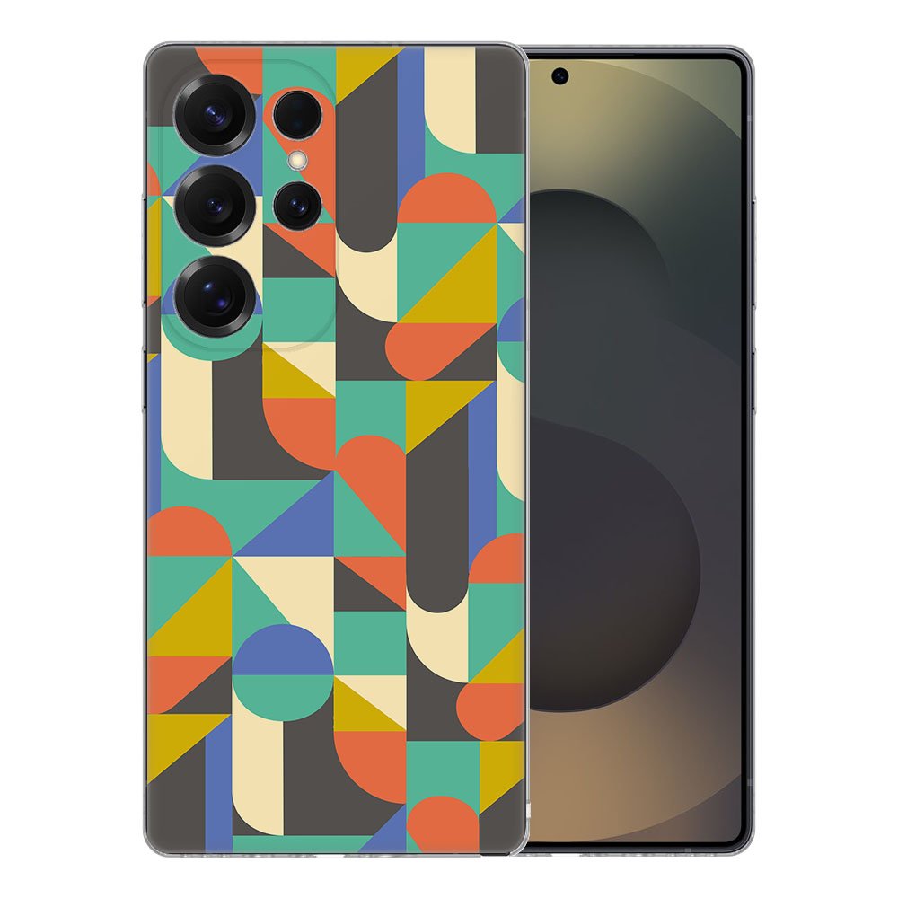 TPU Hoesje Samsung Galaxy S25 Ultra Funky Retro Backcover design kleurrijk abstract aanzicht