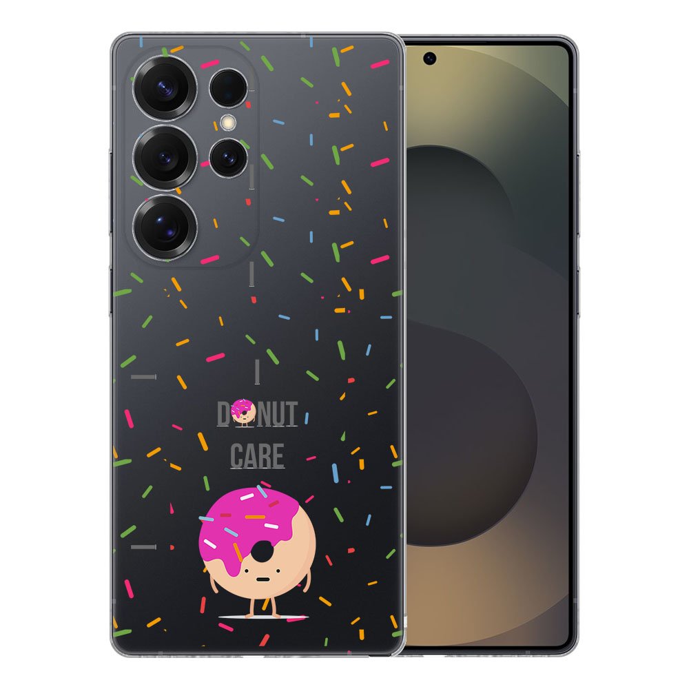 Samsung Galaxy S25 Ultra TPU Hoesje Donut Roze Backcover achteraanzicht