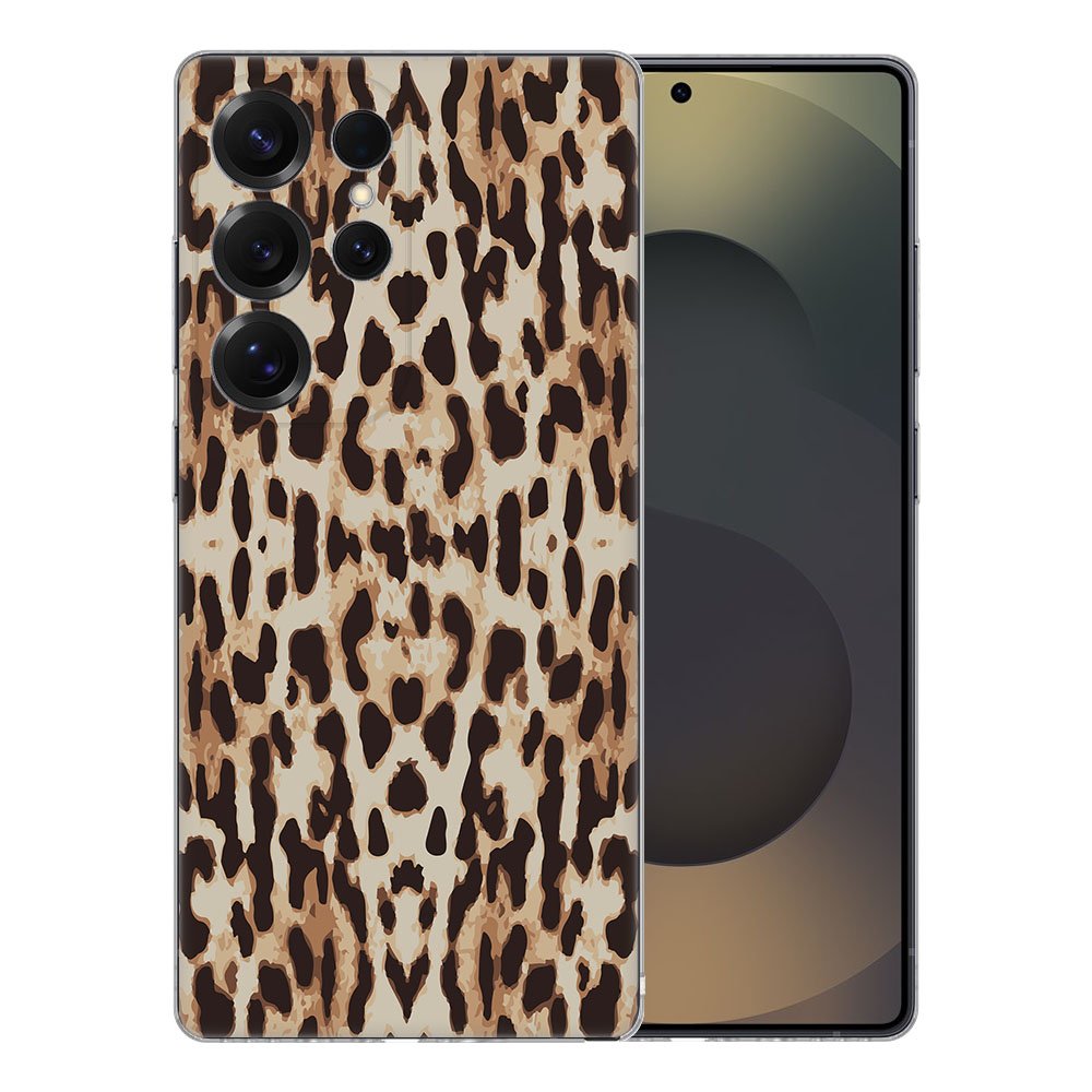 Samsung Galaxy S25 Ultra TPU Hoesje Leopard achterkant