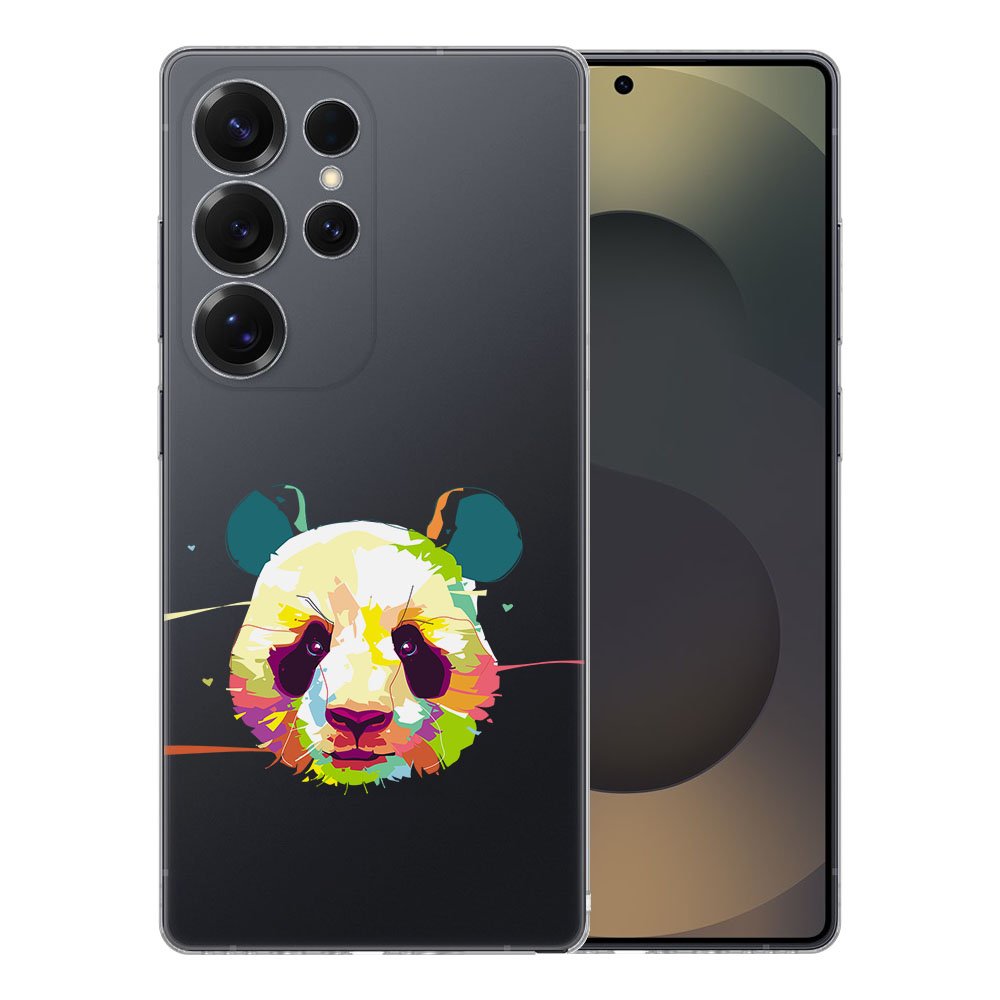 Samsung Galaxy S25 Ultra TPU Hoesje Panda Color voorkant en achterkant