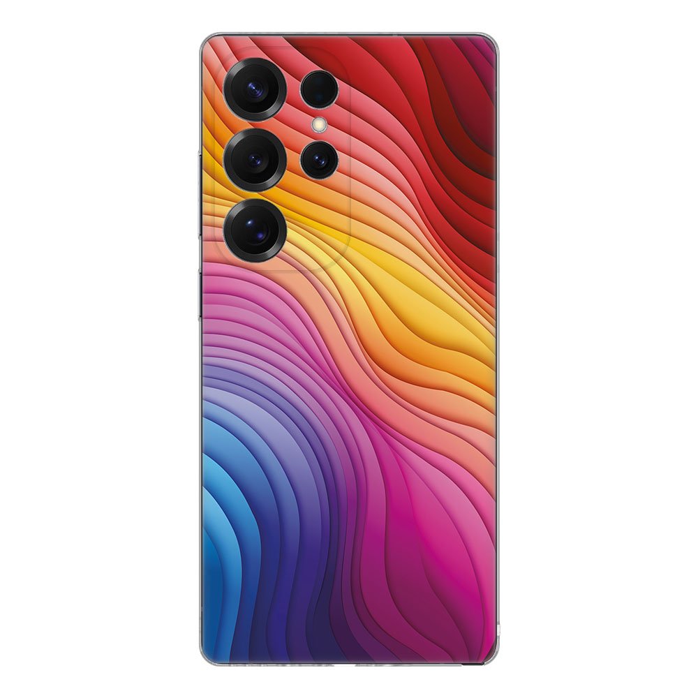Samsung Galaxy S25 Ultra TPU Hoesje Regenboog Backcover achterkant kleurrijk design