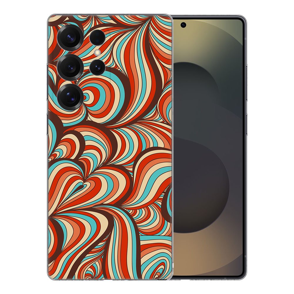 Samsung Galaxy S25 Ultra TPU Hoesje Retro Backcover kleurrijk design achterzijde