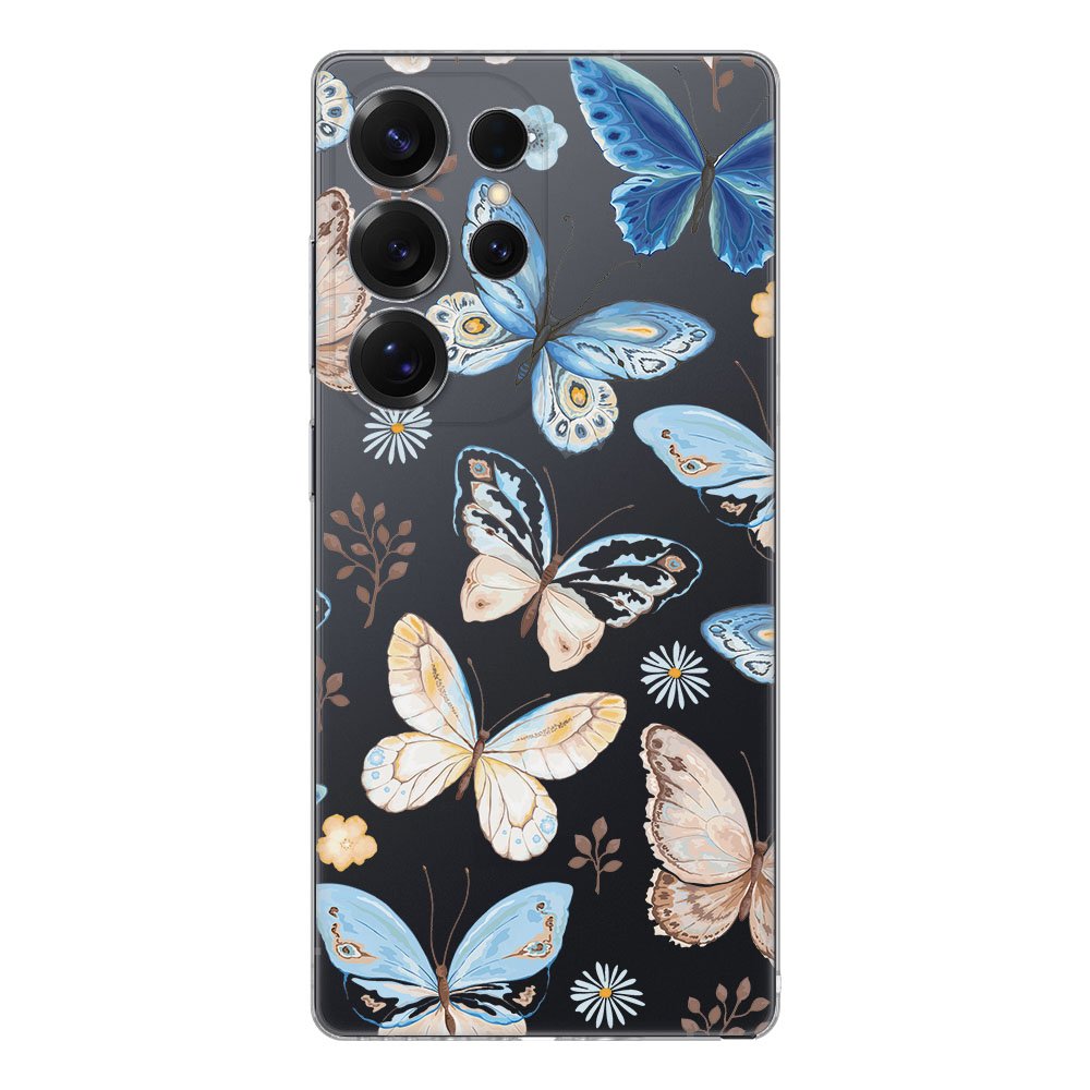 Samsung Galaxy S25 Ultra TPU Hoesje Vlinder Backcover achteraanzicht
