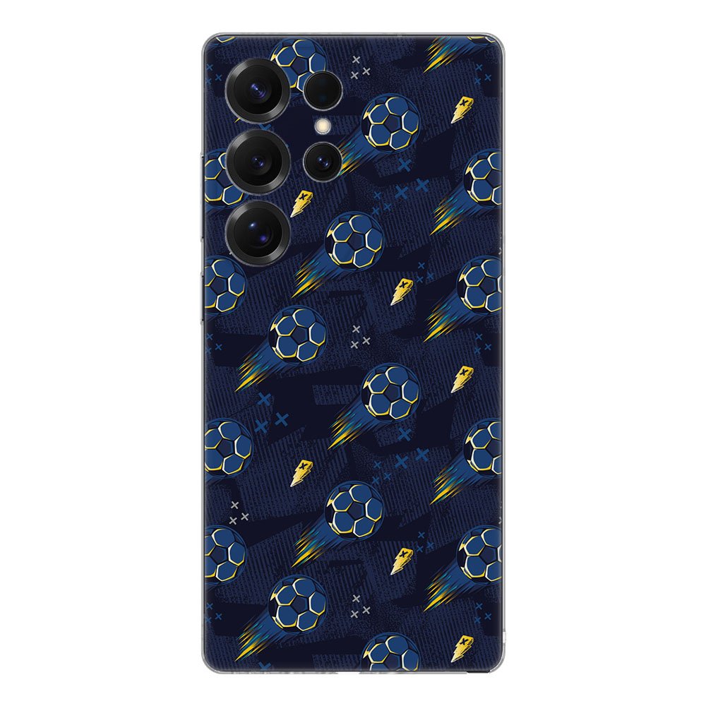 Samsung Galaxy S25 Ultra TPU Hoesje Voetbal Backcover design voetbal motief aanzicht