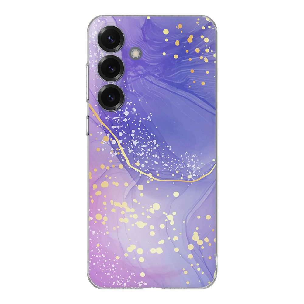 Samsung Galaxy S25 TPU Hoesje Watercolor Paars Backcover achterzijde ontwerp