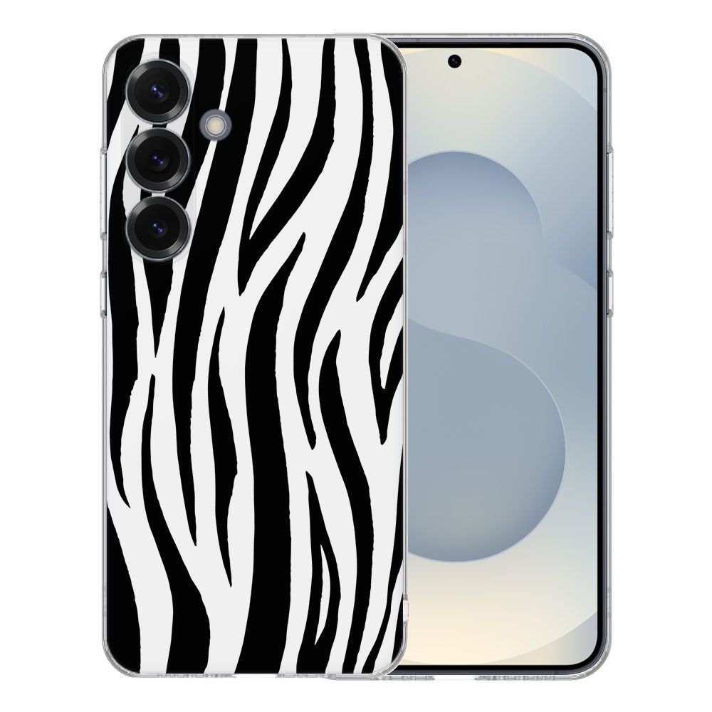 Samsung Galaxy S25 TPU Hoesje Zebra Backcover achteraanzicht