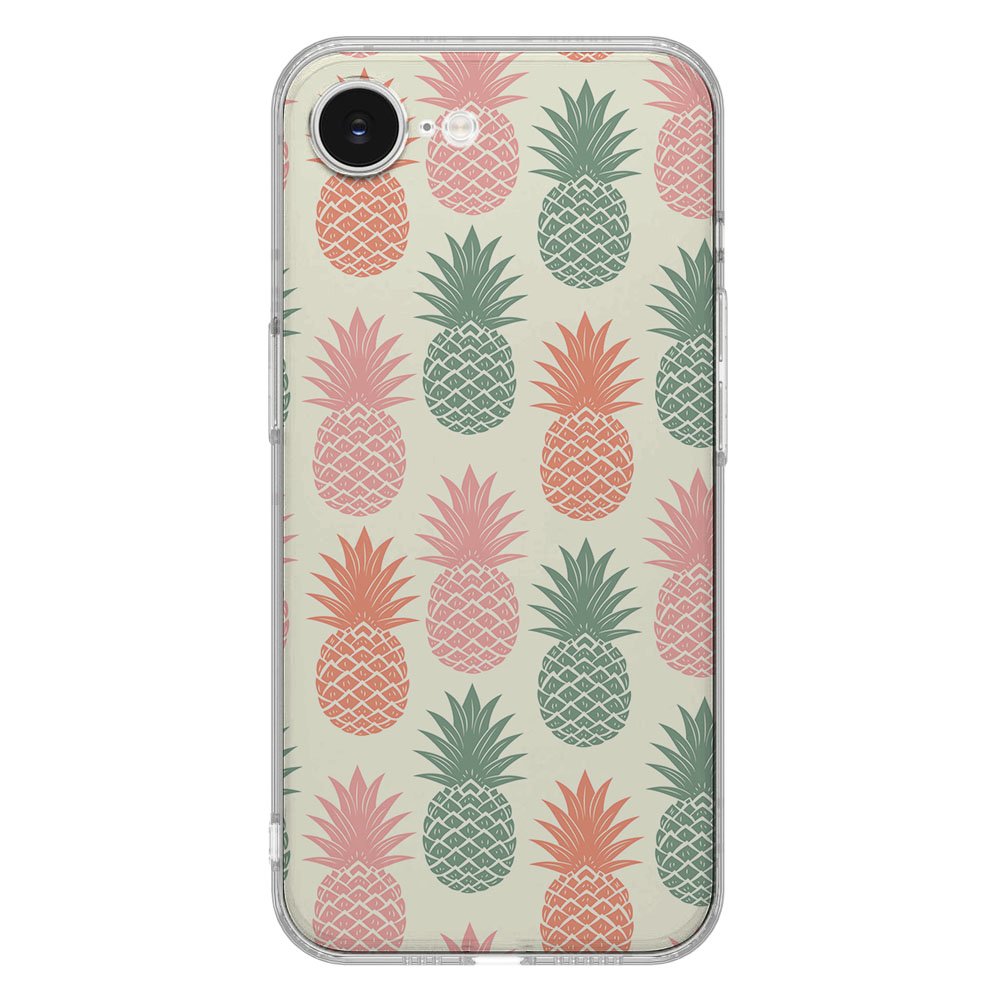 TPU Hoesje iPhone 16e Ananas Backcover ananasprint achterzijde