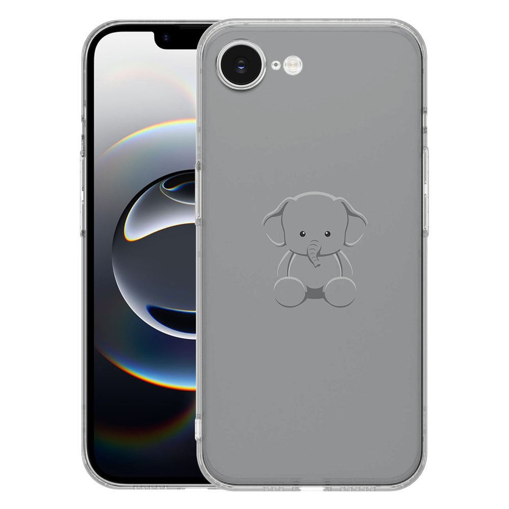 Apple iPhone 16e TPU Hoesje iPhone 16e Baby Olifant Backcover achteraanzicht