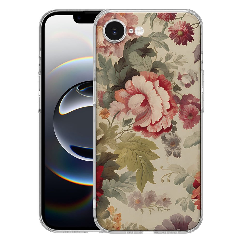Apple iPhone 16e TPU Hoesje iPhone 16e Bloemen Backcover achterkant