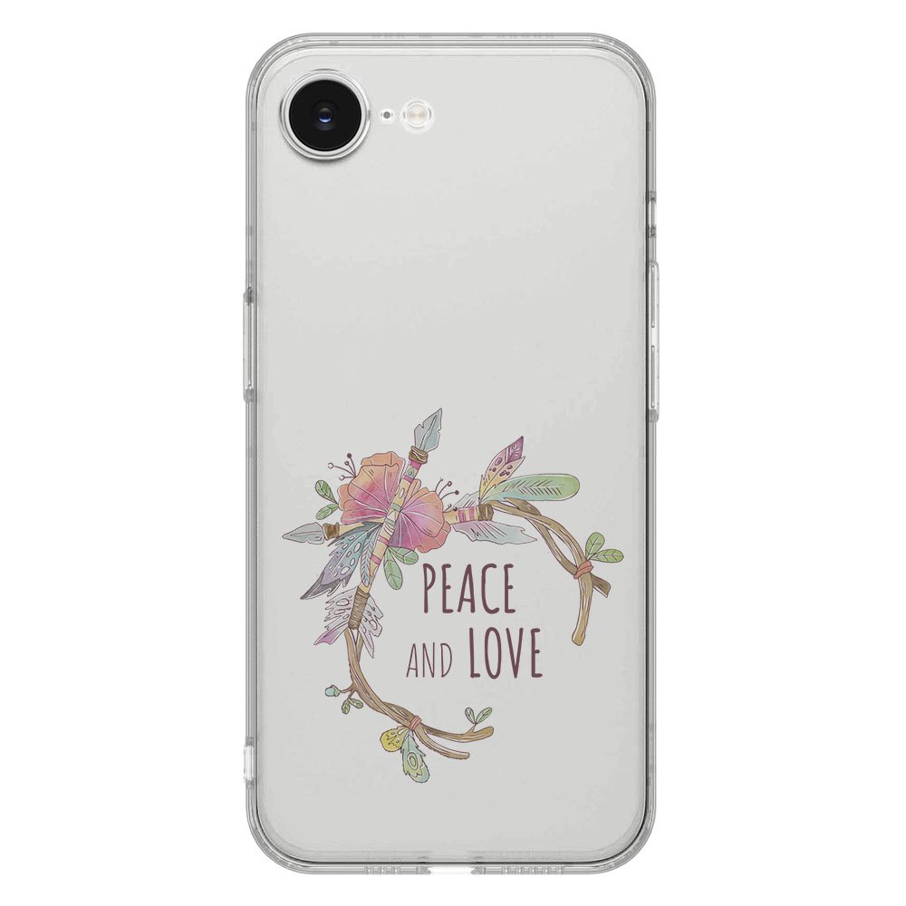 Apple iPhone 16e TPU Hoesje iPhone 16e Boho Text Backcover achteraanzicht