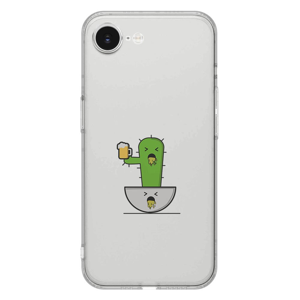 TPU Hoesje iPhone 16e - Braktus Backcover cactus design achteraanzicht
