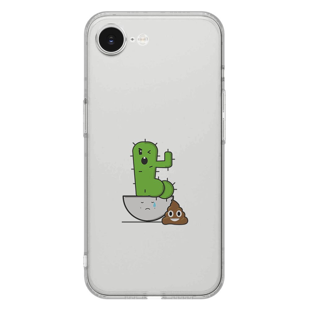 Apple iPhone 16e TPU Hoesje iPhone 16e - Cactus Poo Backcover schattig ontwerp