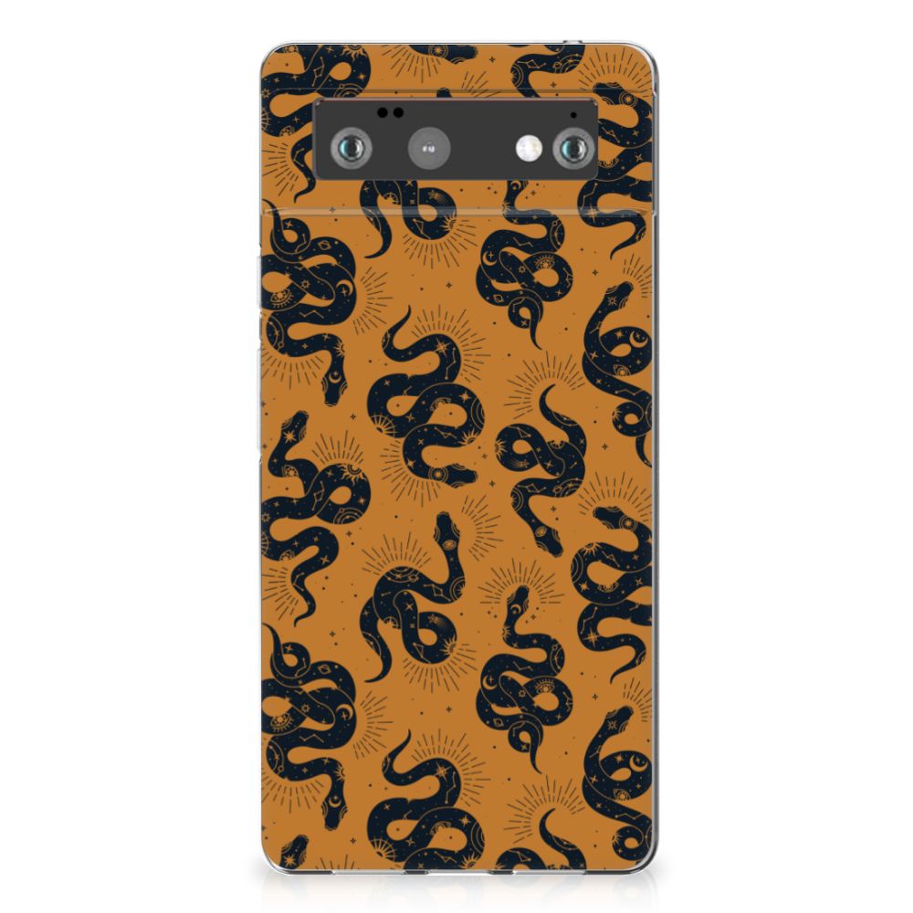 Google Pixel 6 TPU Hoesje voor Google Pixel 6 Snakes slangen ontwerp achterkant