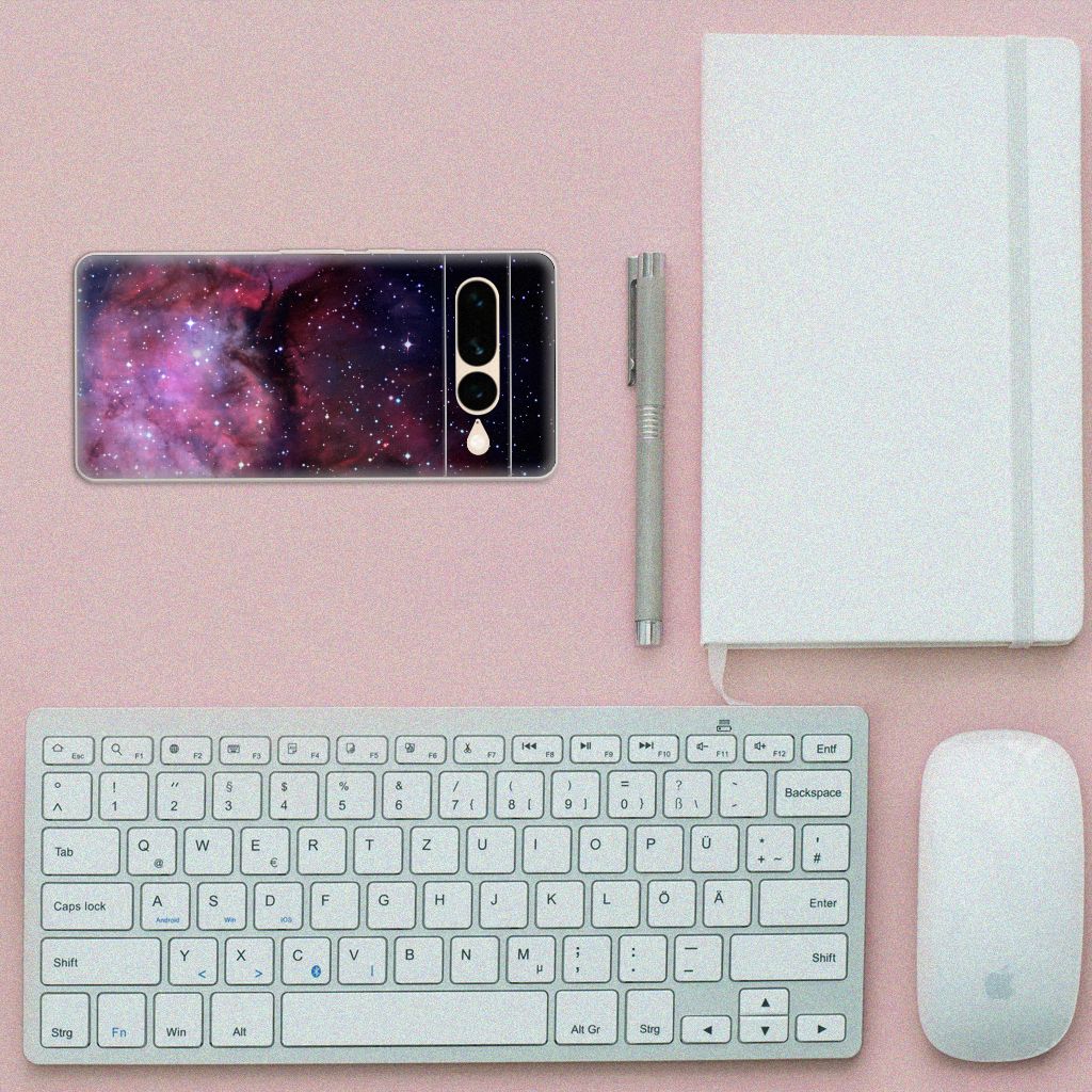 TPU Hoesje voor Google Pixel 7 Pro Galaxy heelal design bovenaanzicht