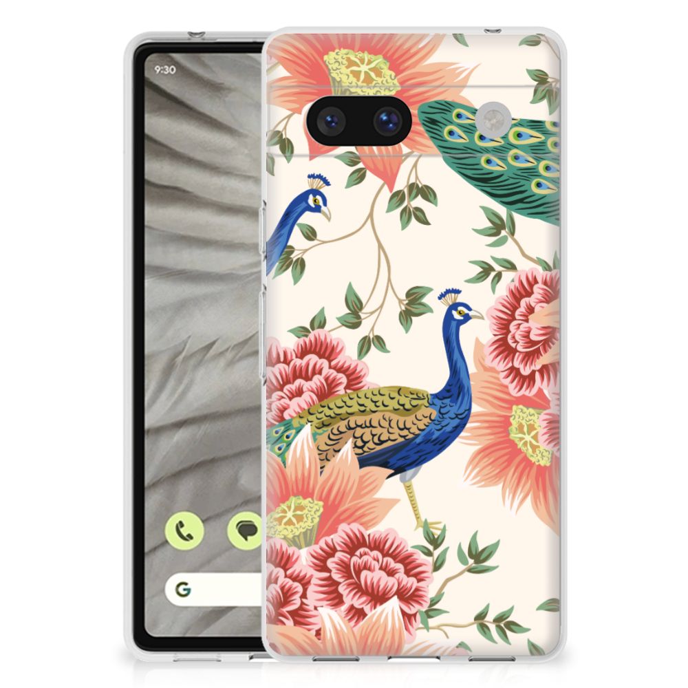 TPU Hoesje voor Google Pixel 7A Pink Peacock B2C Telecom