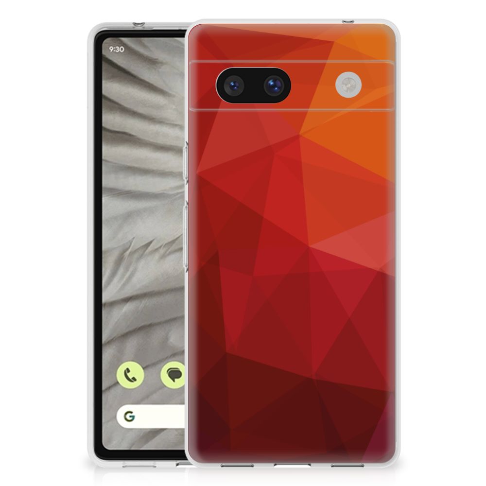 TPU Hoesje voor Google Pixel 7A Polygon Red B2C Telecom