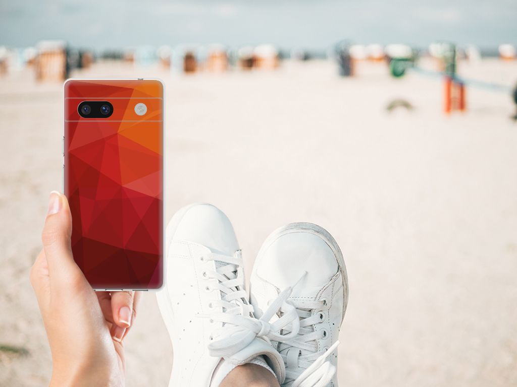 TPU Hoesje voor Google Pixel 7A Polygon Red B2C Telecom
