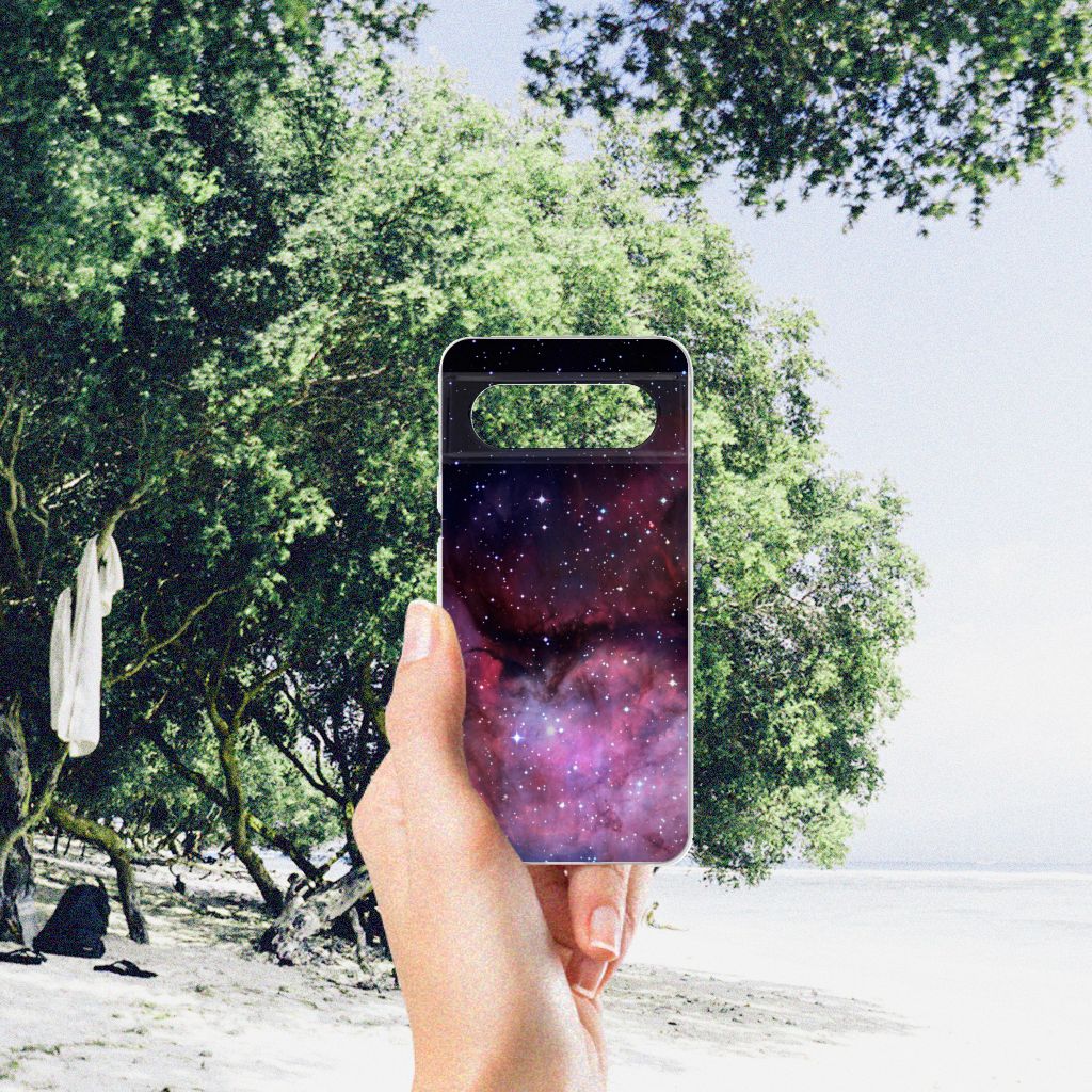 Google Pixel 8 Galaxy TPU Hoesje sterrenhemel achterkant