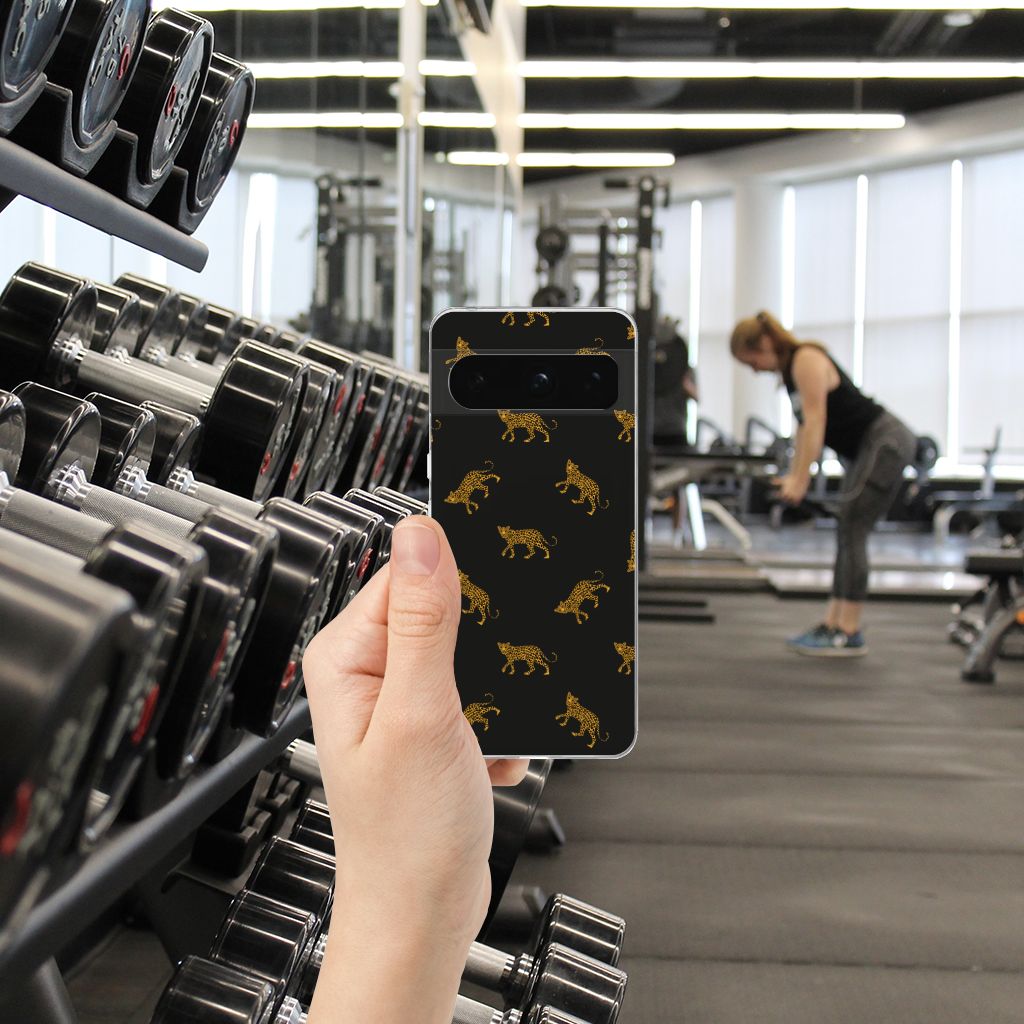 TPU Hoesje voor Google Pixel 8 Pro Leopards hand gym interieur
