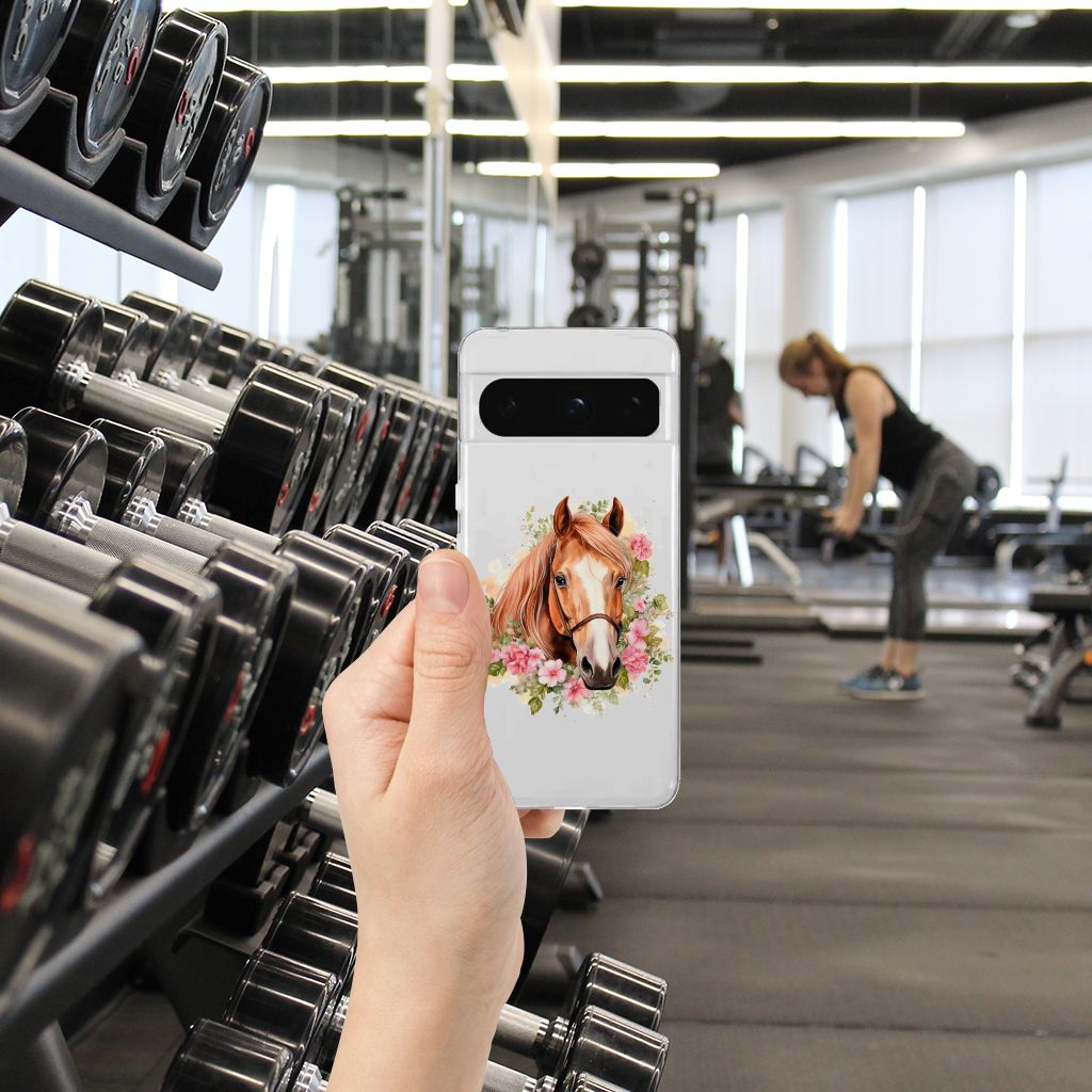 Google Pixel 8 Pro TPU Hoesje Paard zijkant