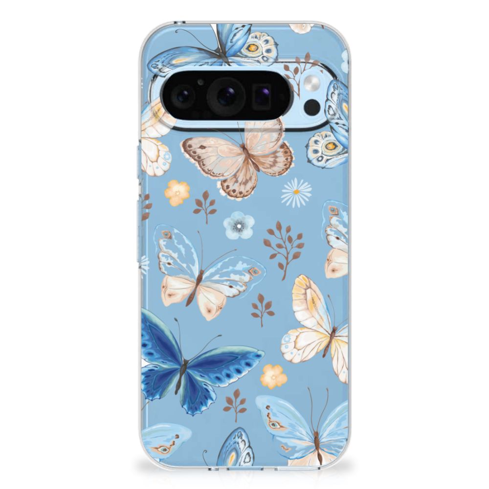TPU Hoesje voor Google Pixel 9 | 9 Pro Vlinder design vlinders aanzicht