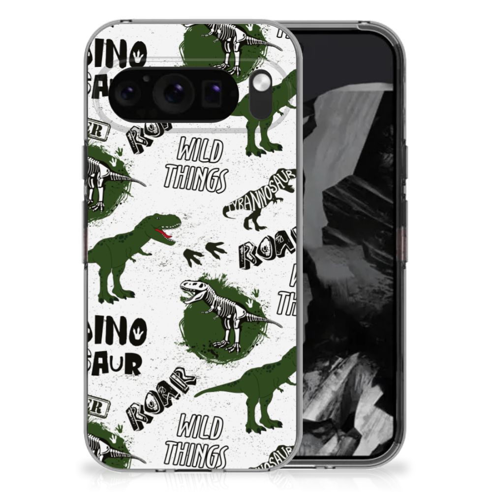 TPU Hoesje voor Google Pixel 9 Pro XL Dinosaurus dino ontwerp achterkant