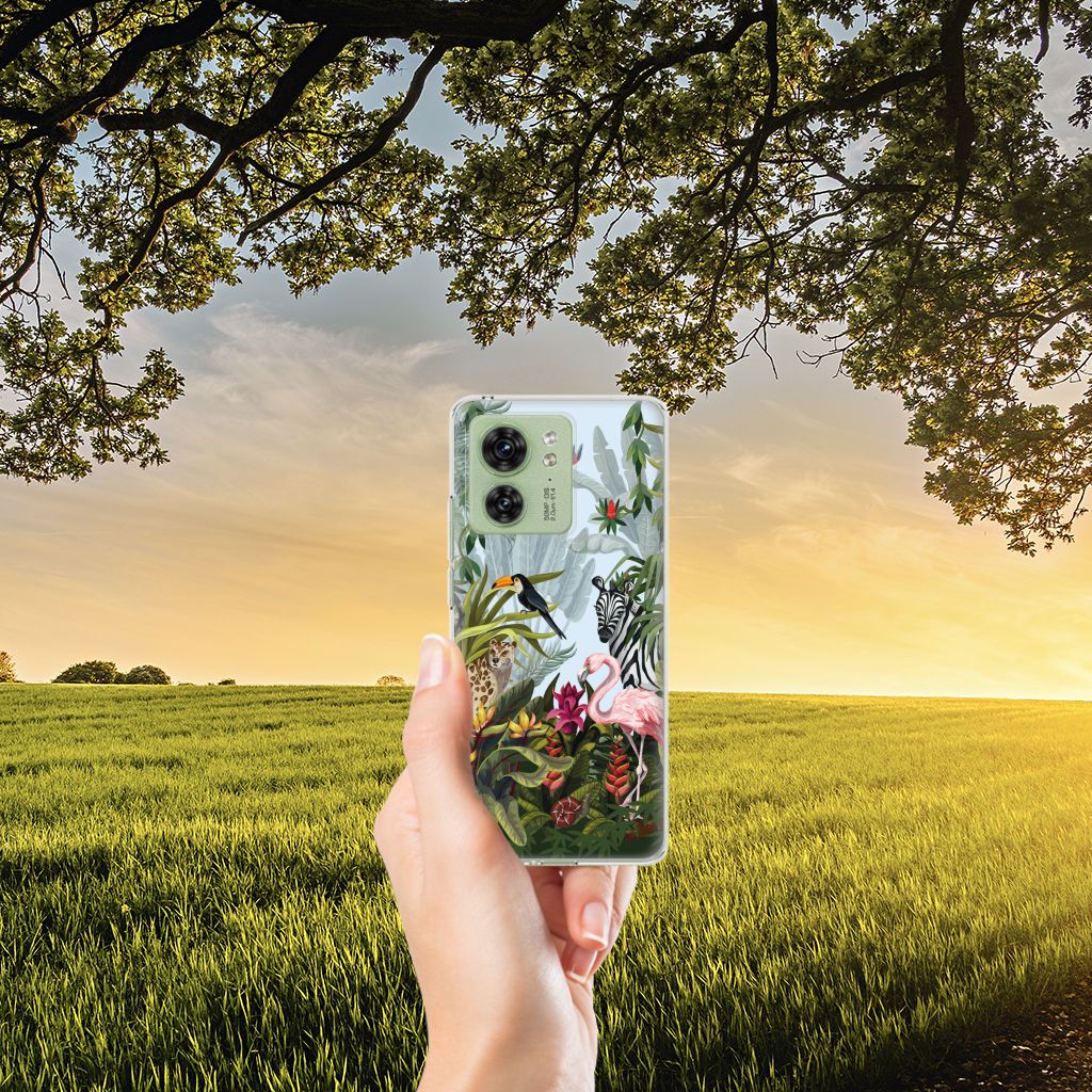 Motorola Edge 40 TPU Hoesje Jungle design handvoorstelling