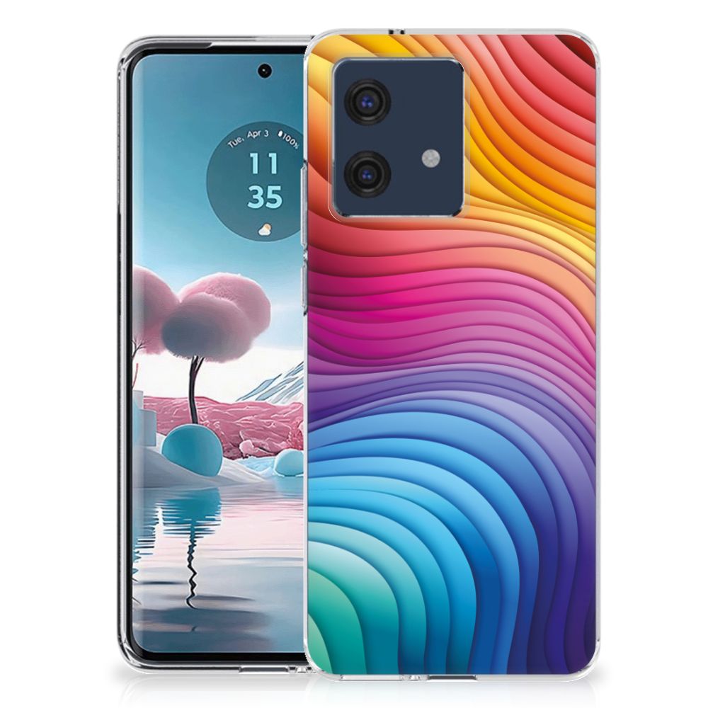 Motorola Edge 40 Neo TPU Hoesje Regenboog zijaanzicht