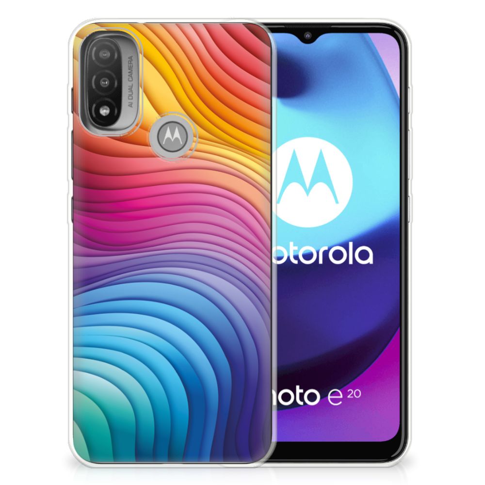 TPU Hoesje voor Motorola Moto E20 | E40 Regenboog B2C Telecom